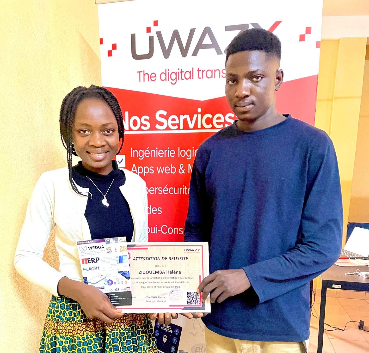 Félicitations à Mlle ZIDOUEMBA pour sa brillante réussite en formation !